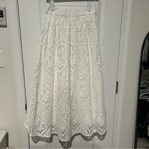 Mango embroidered cotton skirt US4